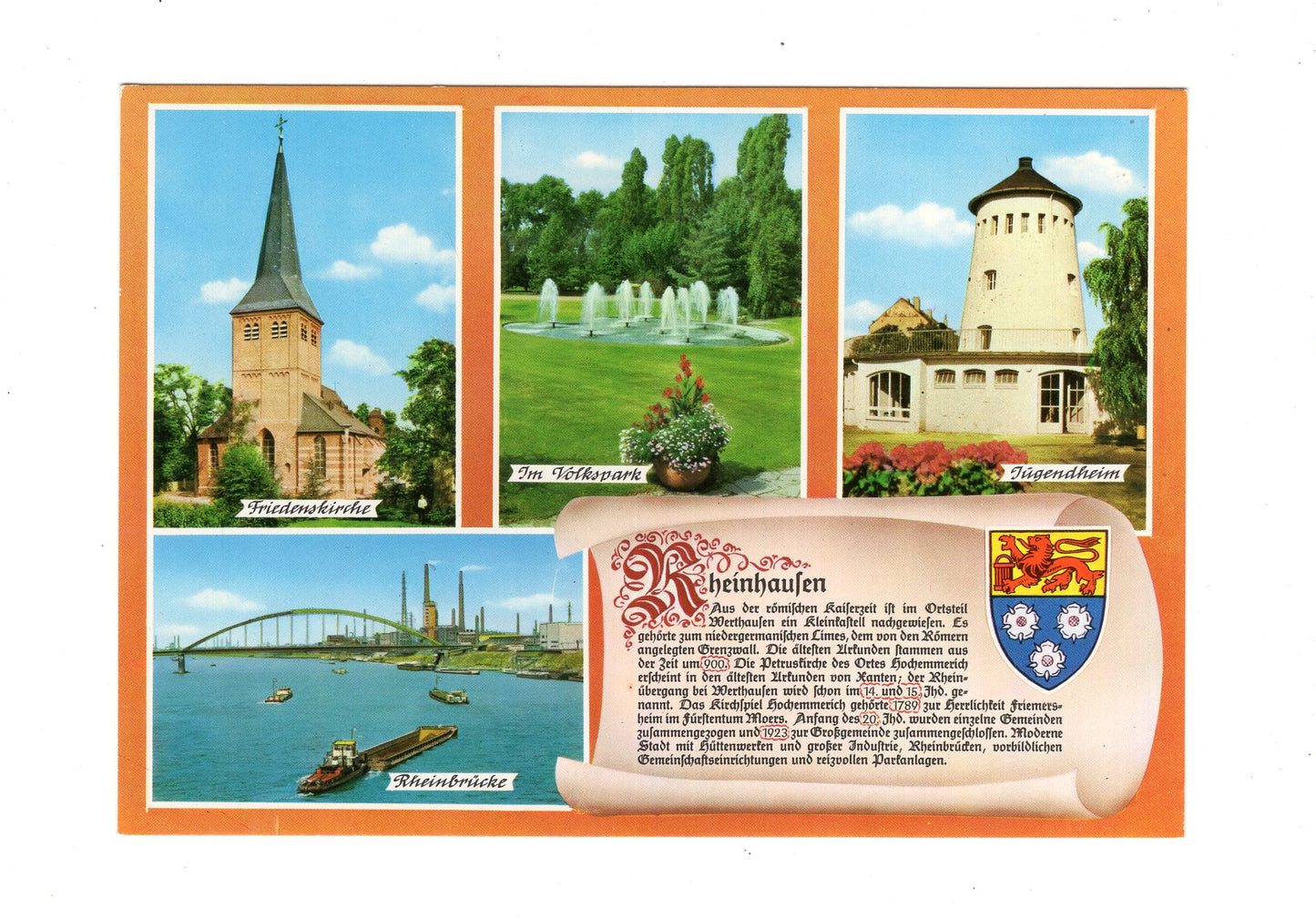 Ansichtskarte Rheinhausen / Friedenskirche / Jugendheim +++