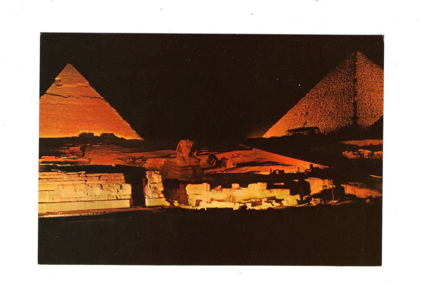 Ansichtskarte Gizeh / Nächtlicher Lichtzauber bei den Pyramiden / Ägypten