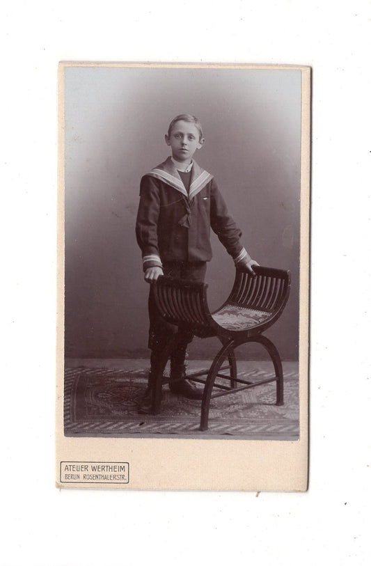 Fotografie Niedlicher kleiner Junge - Berlin 1890er / CDV M1-23