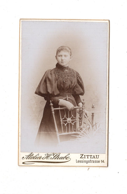Fotografie Feines junges Mädchen - Zittau 1890er / CDV E1-36