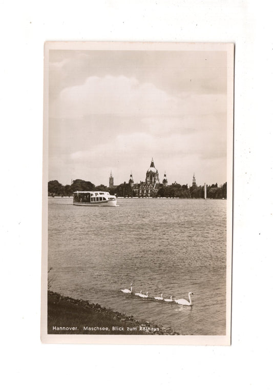 Ansichtskarte Hannover / Maschsee mit Blick zum Rathaus / I1-66
