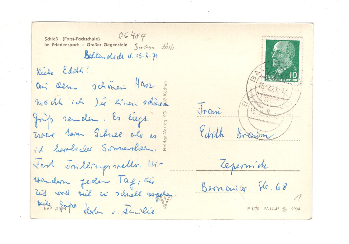 Ansichtskarte Ballenstedt / Harz / Schloss +++ / K1-56