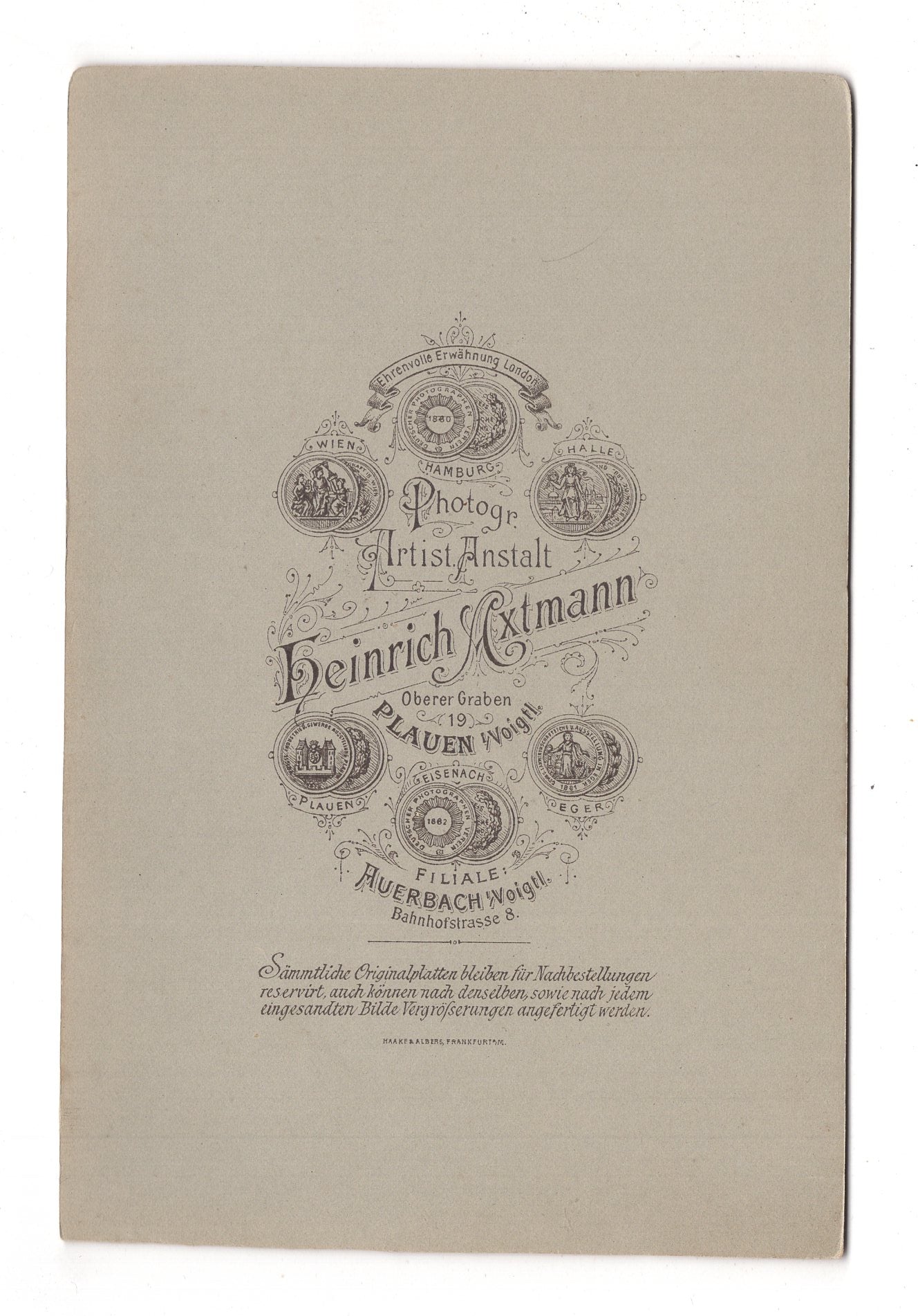 Fotografie Feines Paar - Plauen im Vogtland 1880er / CAB X-34