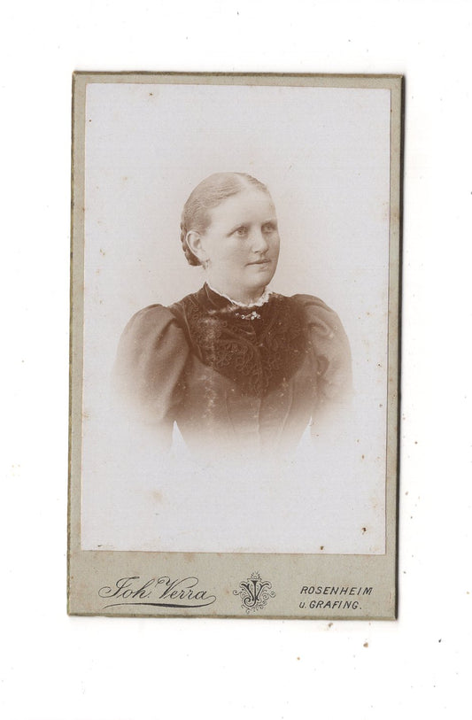 Fotografie Damenportrait - Rosenheim & Grafing 1890er / CDV N1-11