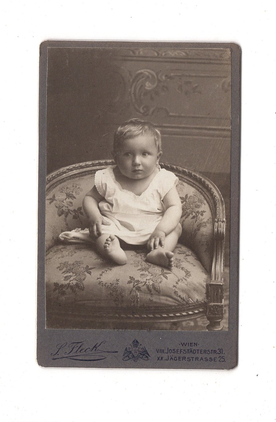 Fotografie Schönes Kinderbild / Baby - Wien um 1910 / CDV N1-07