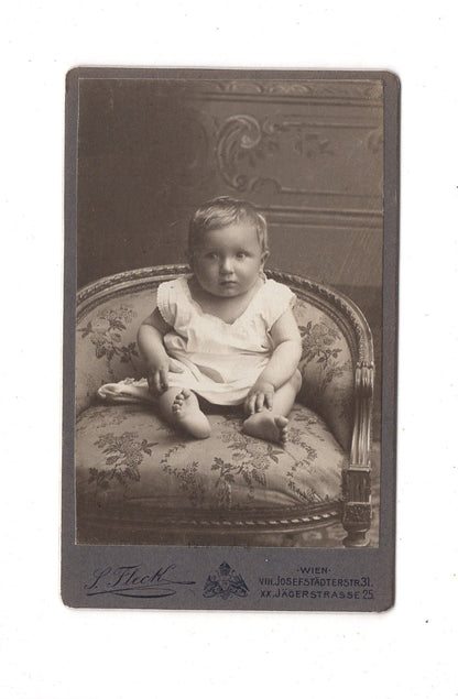 Fotografie Schönes Kinderbild / Baby - Wien um 1910 / CDV N1-07