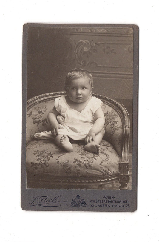 Fotografie Schönes Kinderbild / Baby - Wien um 1910 / CDV N1-07