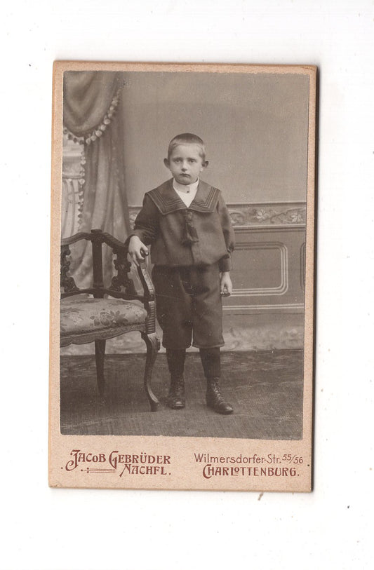 Fotografie Niedlicher kleiner Junge - Charlottenburg 1900er / CDV M1-24