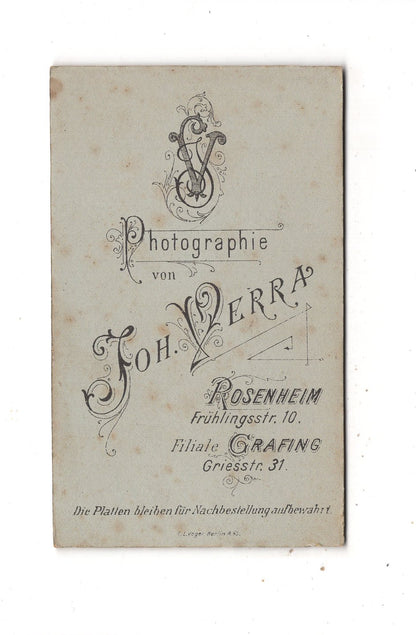 Fotografie Damenportrait - Rosenheim & Grafing 1890er / CDV N1-11