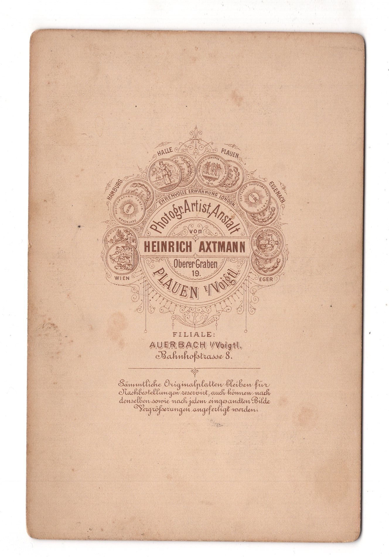 Fotografie Feines Paar - Plauen im Vogtland um 1880 / CAB X-34