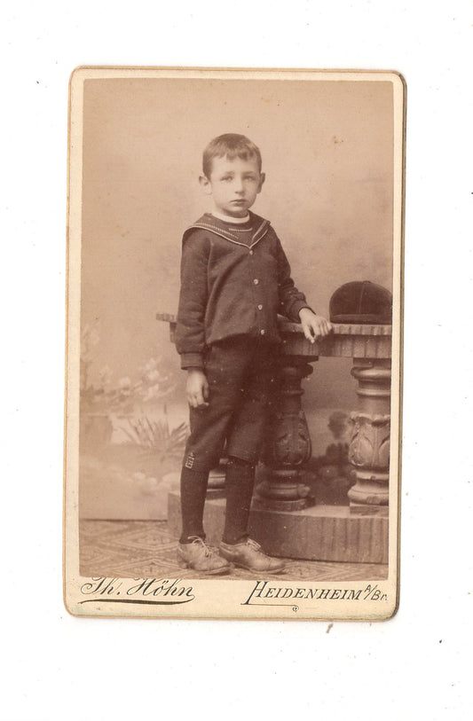 Fotografie Niedlicher kleiner Junge - Heidenheim 1880er / CDV M1-24