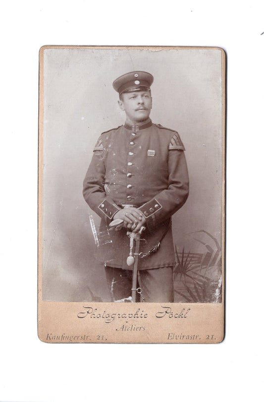 Fotografie Soldat / Soldatenportrait - München 1890er