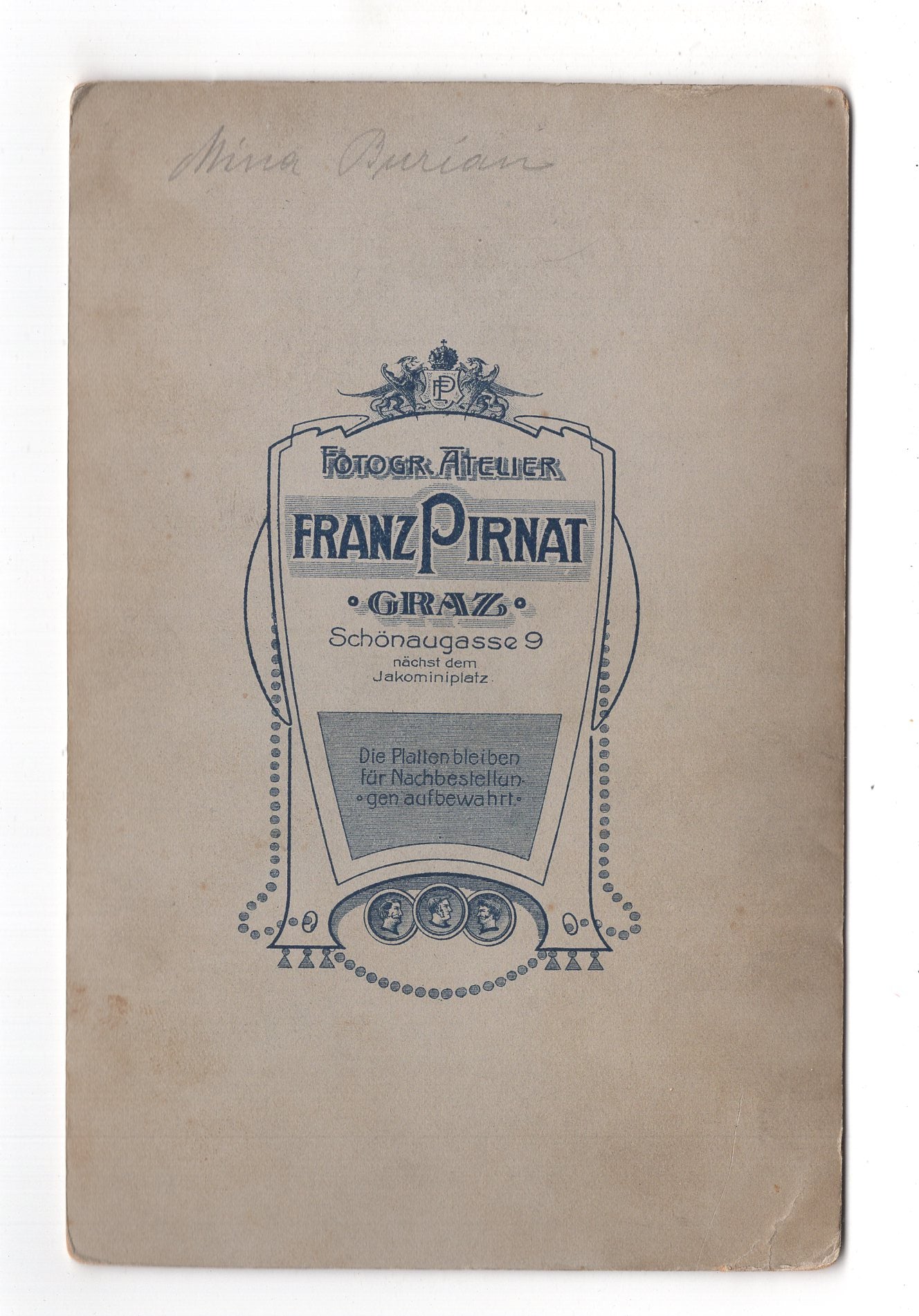 Fotografie Feine Dame / benannt - Graz 1900er / CAB W-19