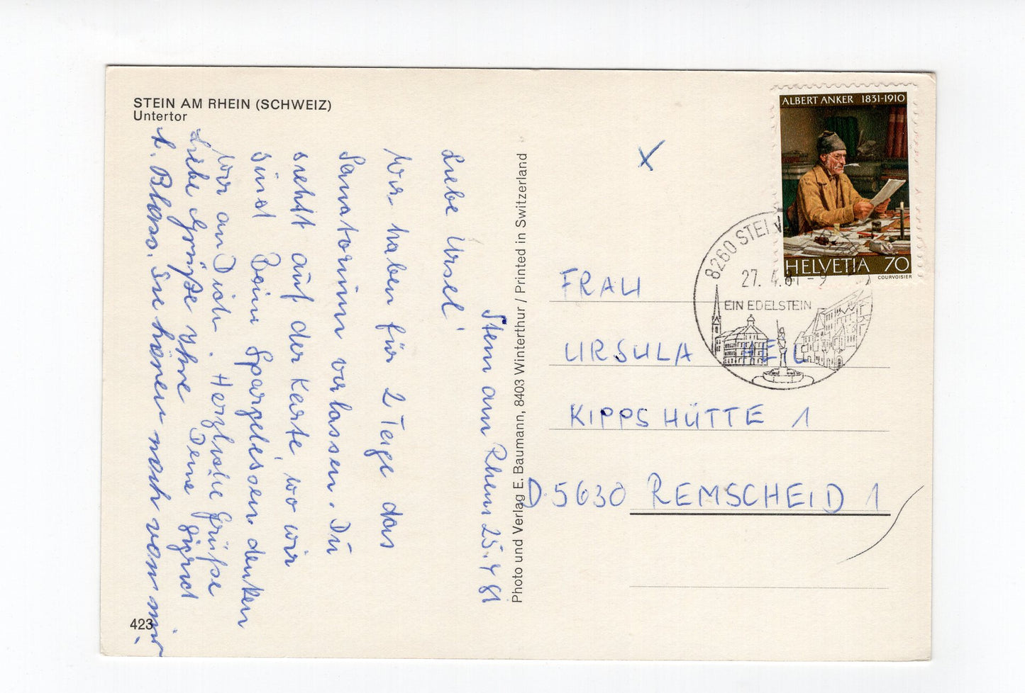 Ansichtskarte Stein am Rhein / Untertor / Schweiz