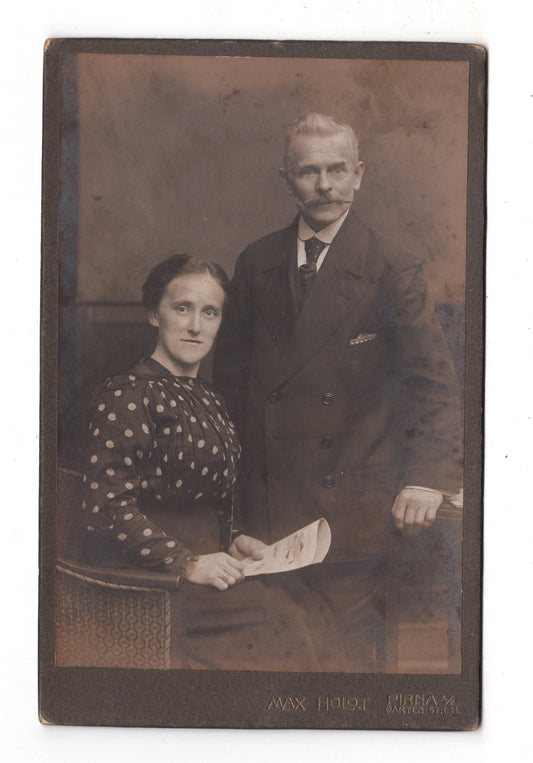 Fotografie Feines Paar - Pirna 1910er / CAB X-34