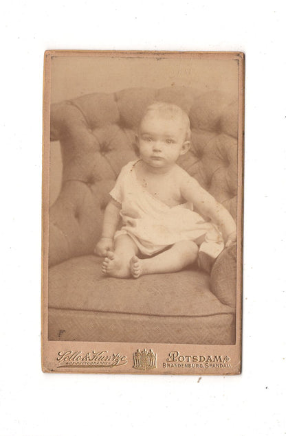 Fotografie Schönes Kinderbild / Baby - Potsdam 1880er / CDV N1-07