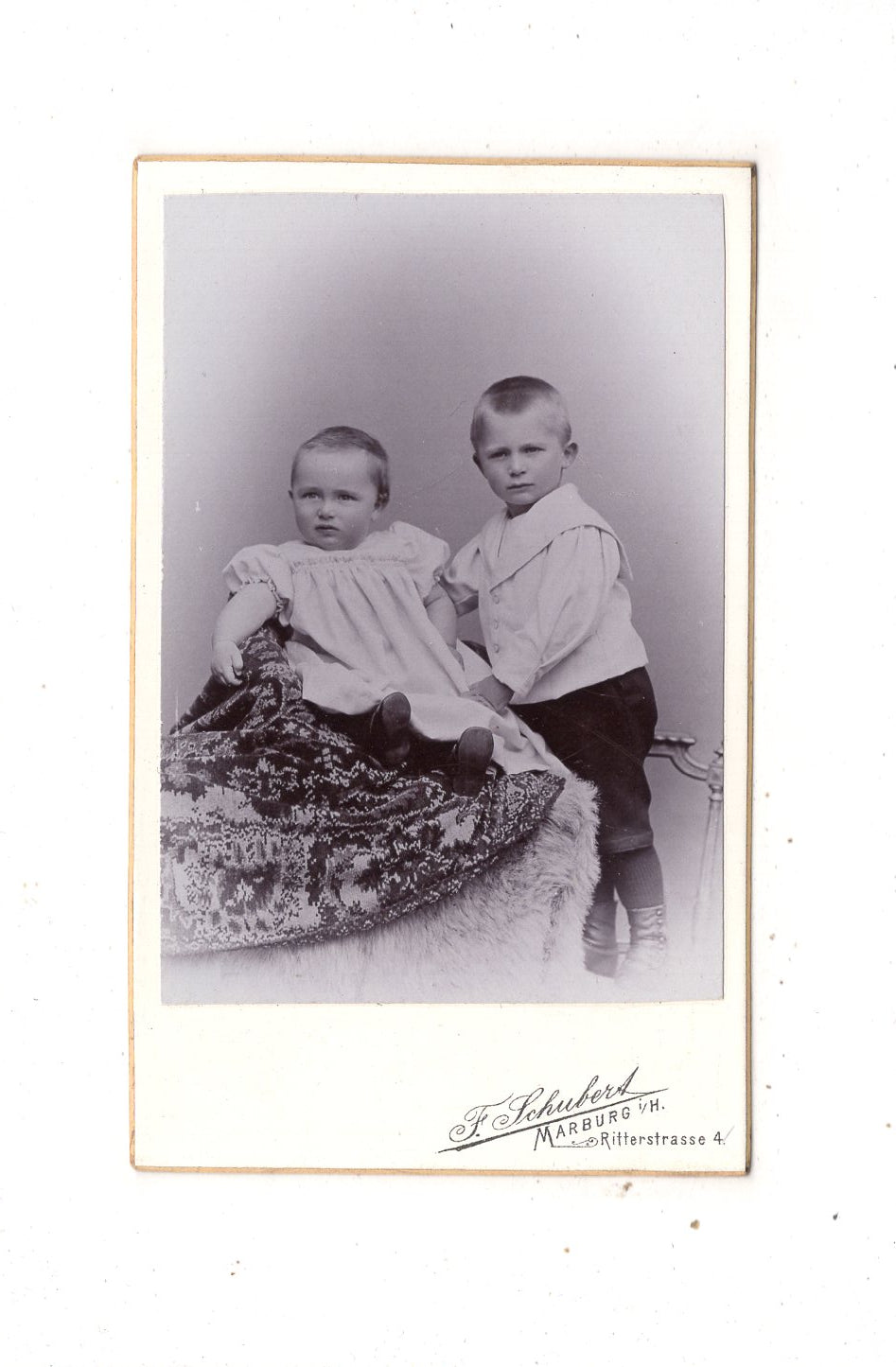 Fotografie Niedliche kleine Jungen - Marburg i. H. 1890er