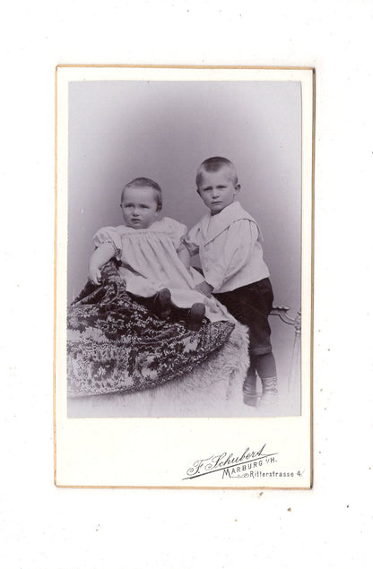 Fotografie Niedliche kleine Jungen - Marburg i. H. 1890er