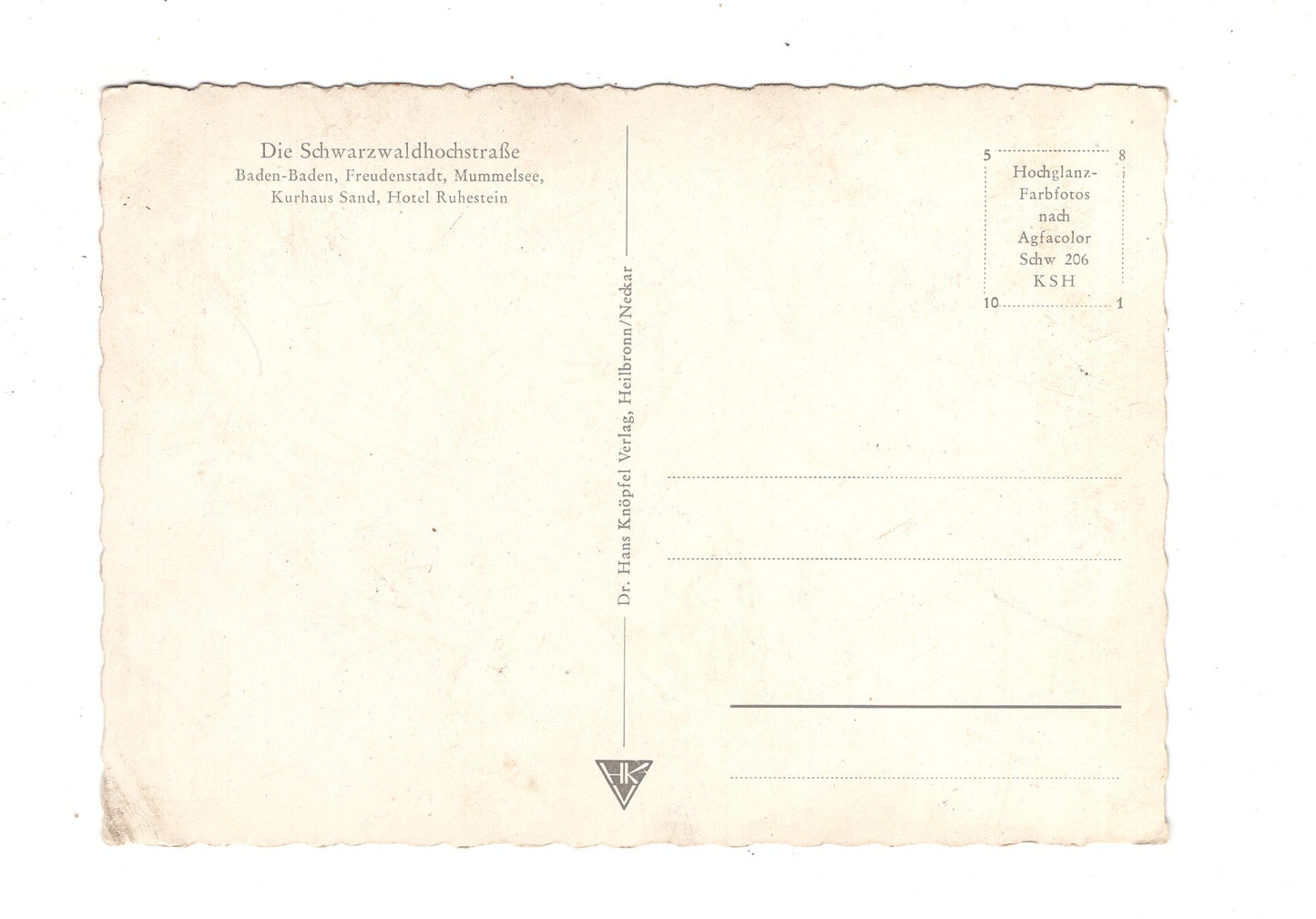 Ansichtskarte Schwarzwaldhochstraße / Baden-Baden +++ / K1-56