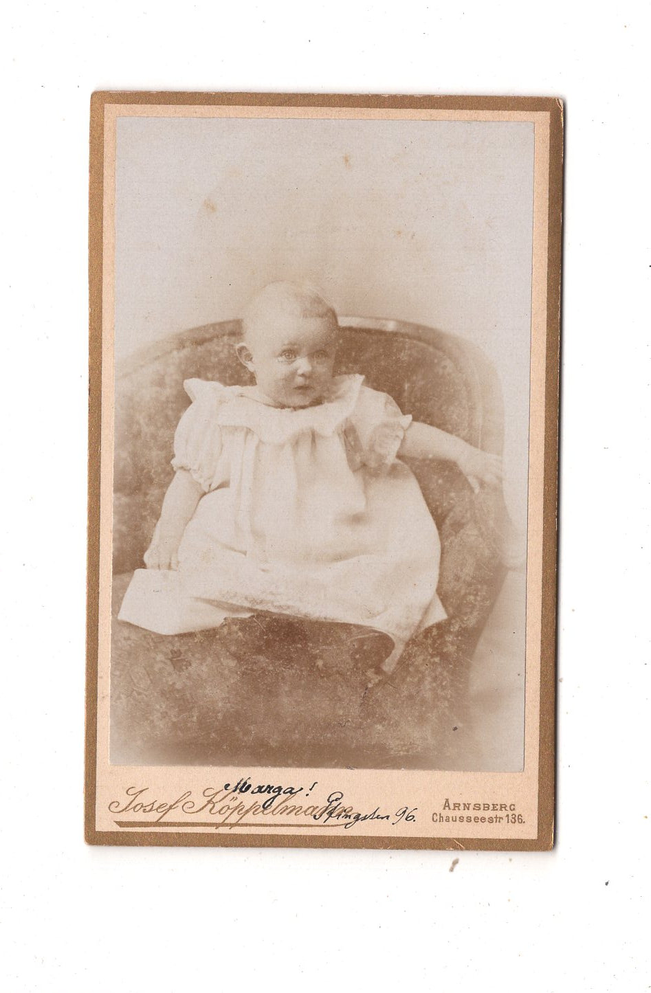 Fotografie Schönes Kinderbild / Baby - Arnsberg / Soest 1896 / CDV N1-07