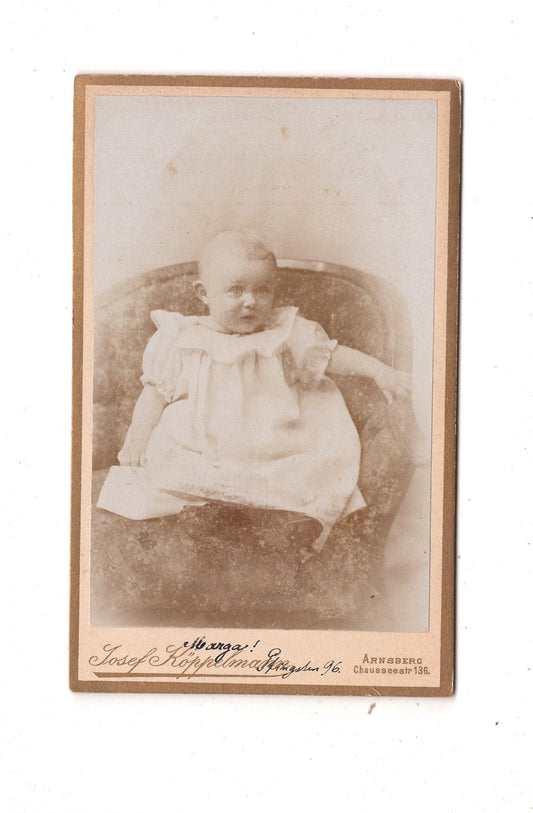 Fotografie Schönes Kinderbild / Baby - Arnsberg / Soest 1896 / CDV N1-07