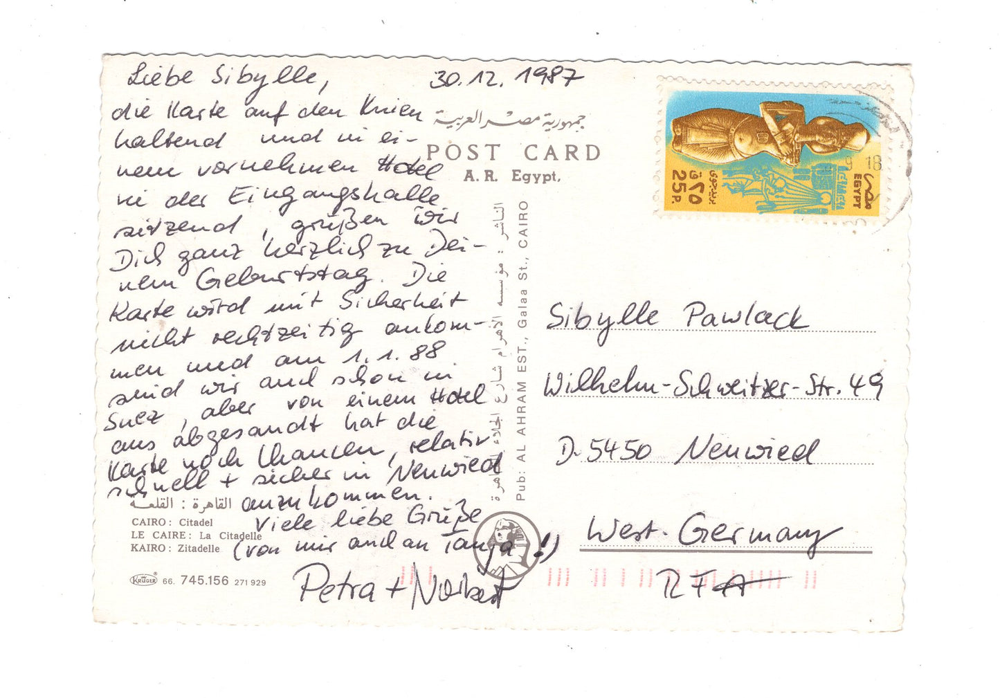 Ansichtskarte Kairo / Zitadelle / Ägypten