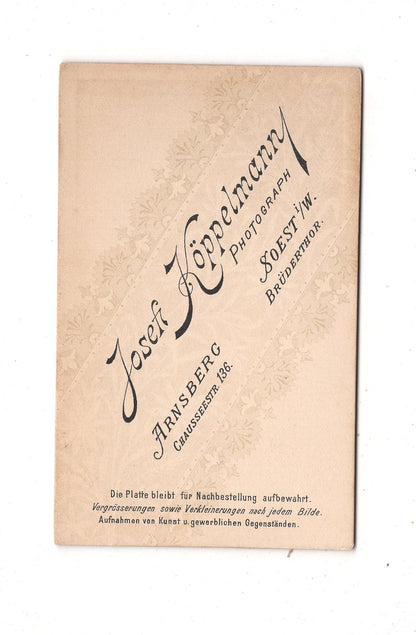 Fotografie Schönes Kinderbild / Baby - Arnsberg / Soest 1896 / CDV N1-07