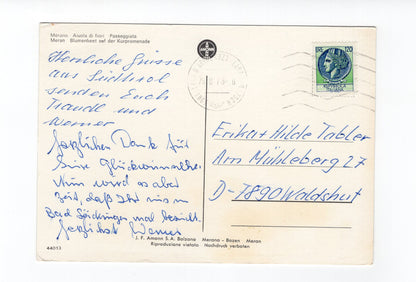 Ansichtskarte Merano Meran / Blumenbeet auf der Kurpromenade / Südtirol / Italien