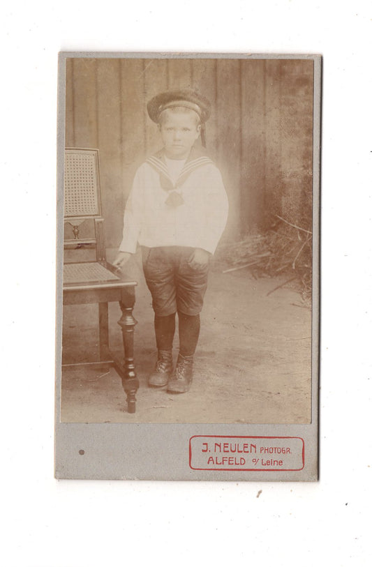 Fotografie Niedlicher kleiner Junge - Alfeld an der Leine 1910er / CDV M1-24