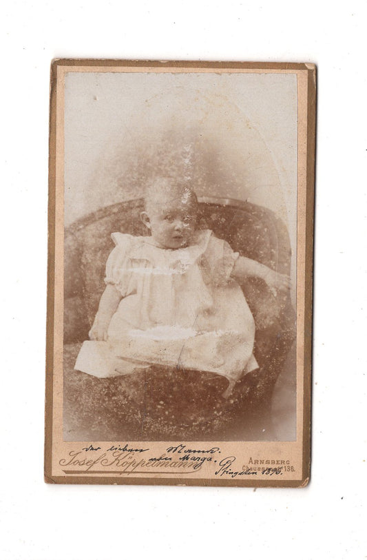 Fotografie Schönes Kinderbild / Baby - Arnsberg / Soest 1896 / CDV N1-07