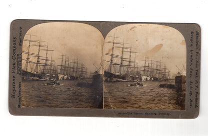 Fotografie Stereoskopie Der Hafen in Hamburg