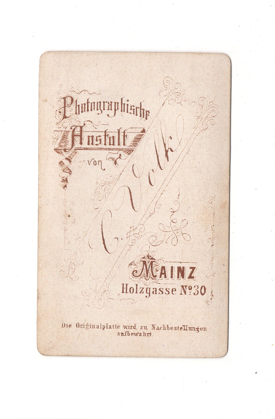 Fotografie Damenportrait - Mainz 1870er / CDV C1-01