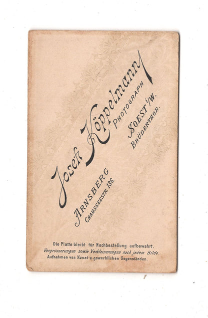 Fotografie Schönes Kinderbild / Baby - Arnsberg / Soest 1896 / CDV N1-07