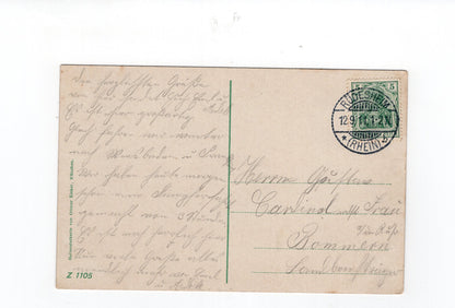 Ansichtskarte Rüdesheim am Rhein mit Niederwald-Denkmal - 1911