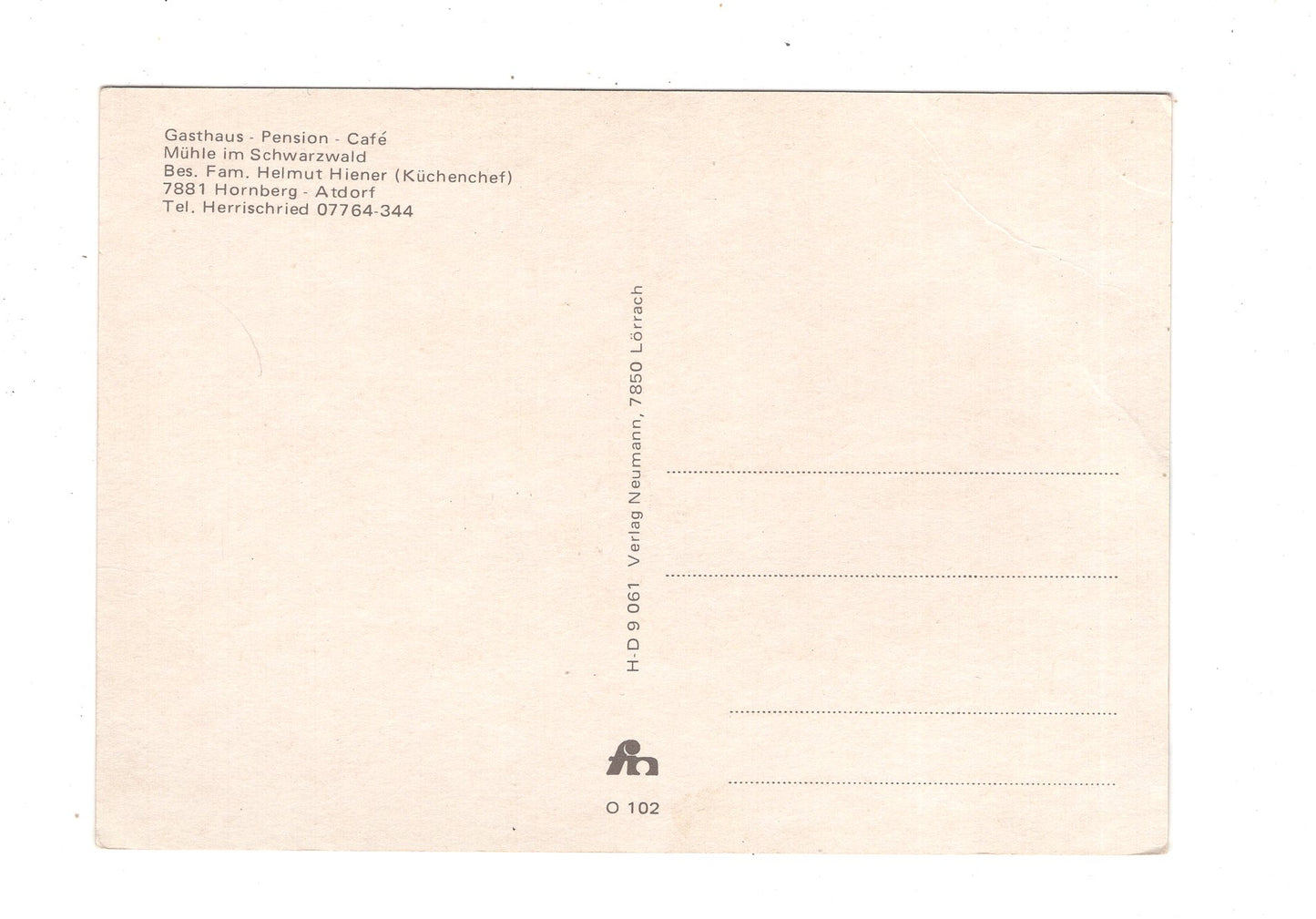 Ansichtskarte Gasthaus Pension Mühle im Schwarzwald / Hornberg-Atdorf / K1-56