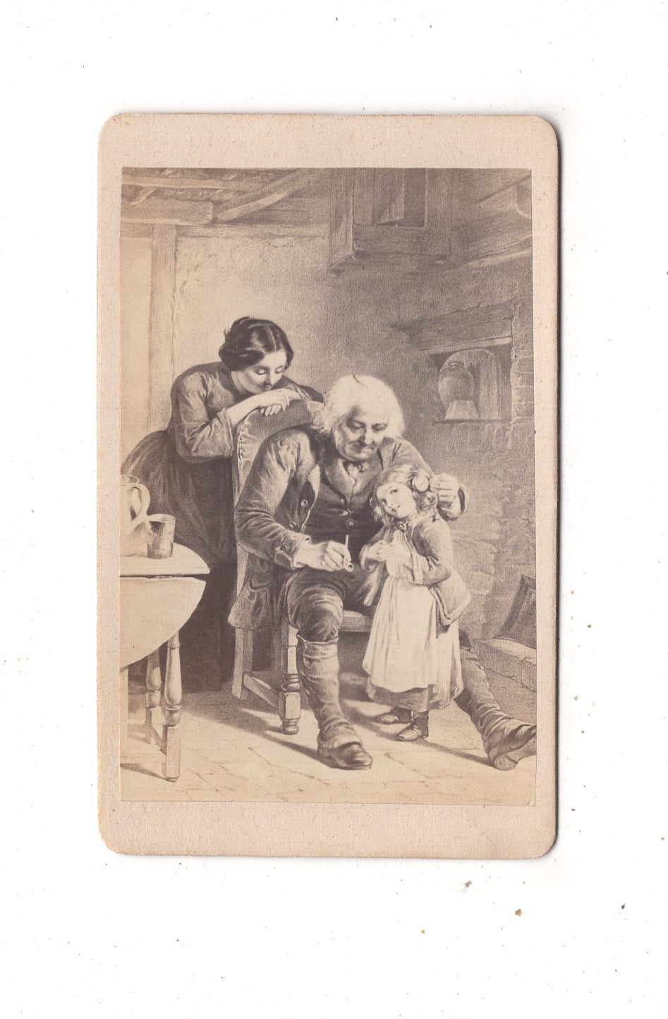 Fotografie Kunst / Großvater mit Mädchen - 1870er