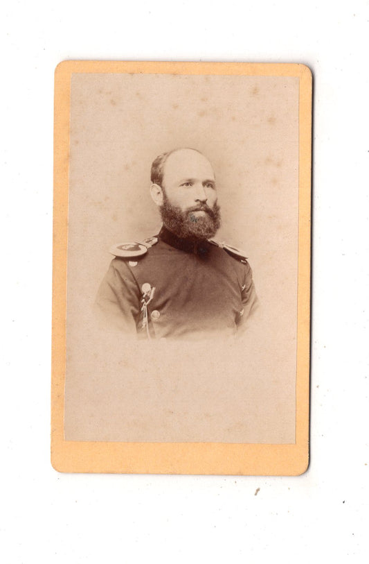 Fotografie Soldat mit Epauletten - Wittenberg 1860er / CDV M1-04