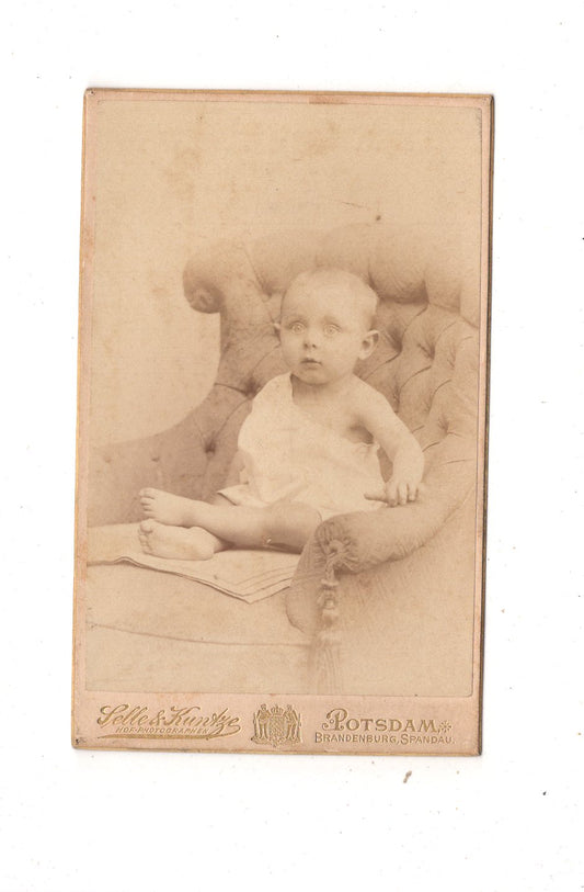 Fotografie Schönes Kinderbild / Baby - Potsdam 1880er / CDV N1-07