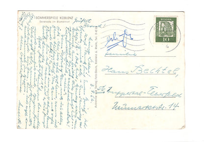 Ansichtskarte Sommerspiele Koblenz / Serenade im Blumenhof