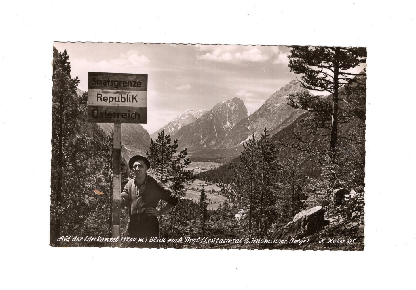Ansichtskarte An der Ederkanzel / Blick nach Tirol / Staatsgrenze