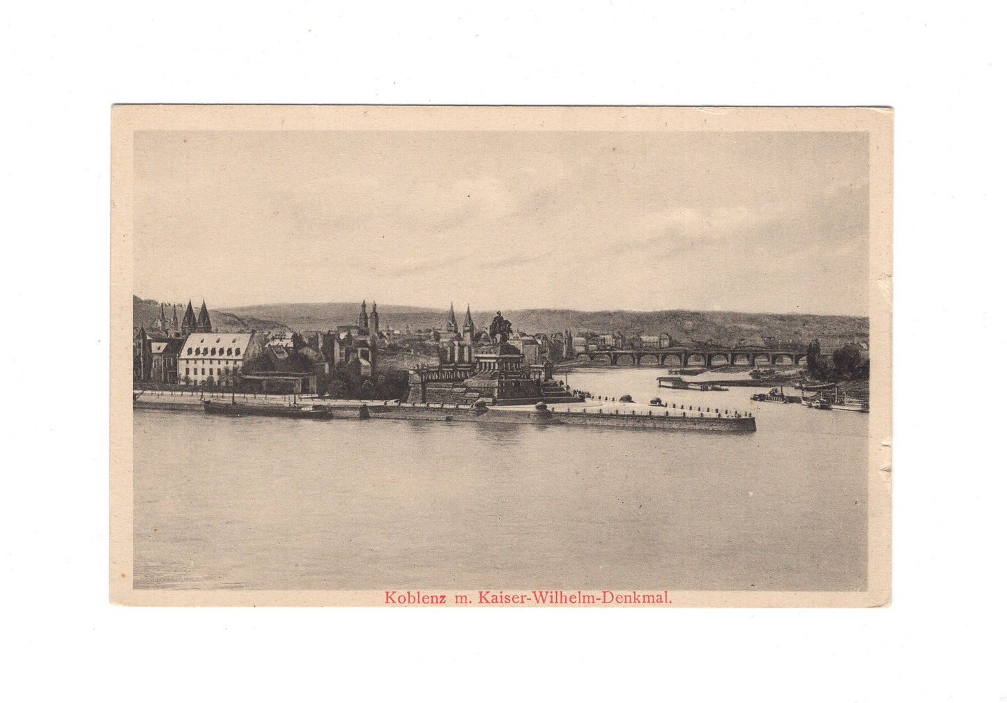 Ansichtskarte Koblenz mit Kaiser-Wilhelm-Denkmal