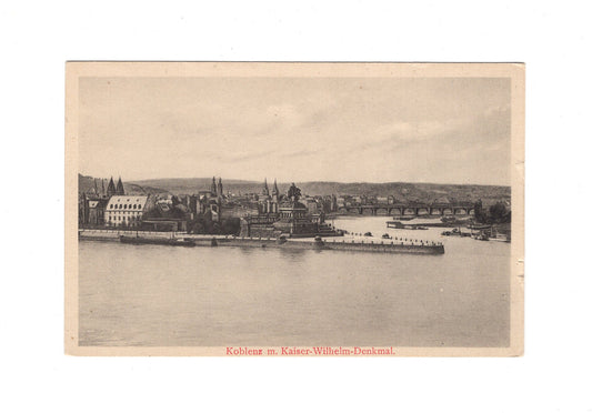 Ansichtskarte Koblenz mit Kaiser-Wilhelm-Denkmal