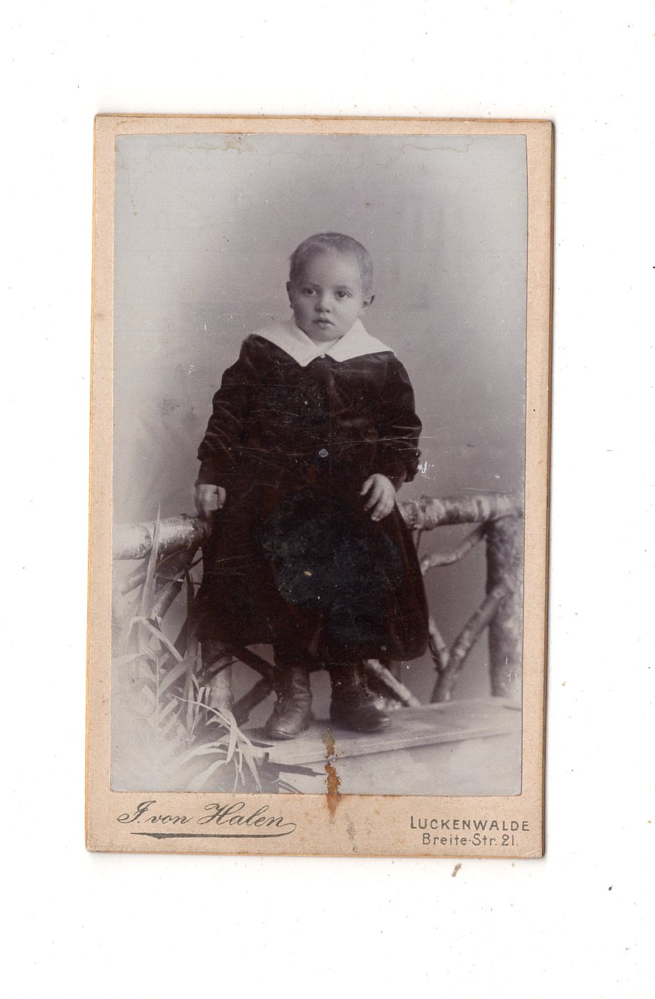 Fotografie Niedlicher kleiner Junge - Luckenwalde 1890er / CDV M1-24