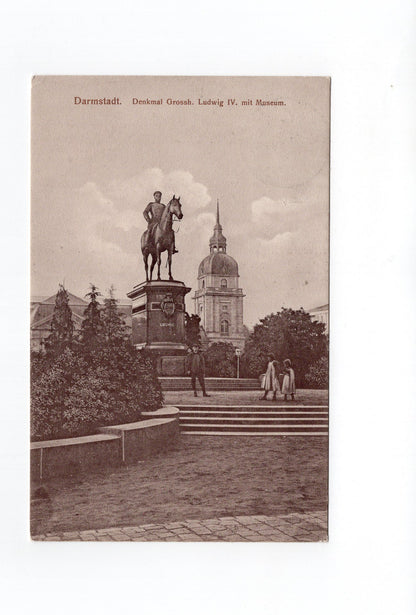 Ansichtskarte Darmstadt / Denkmal Großherzog Ludwig IV. mit Museum