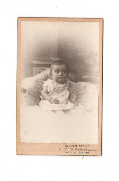 Fotografie Schönes Kinderbild / Baby - München 1900er / CDV N1-07