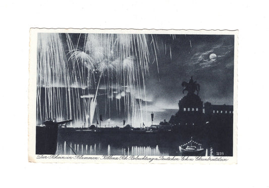 Ansichtskarte Koblenz am Rhein / Der Rhein in Flammen