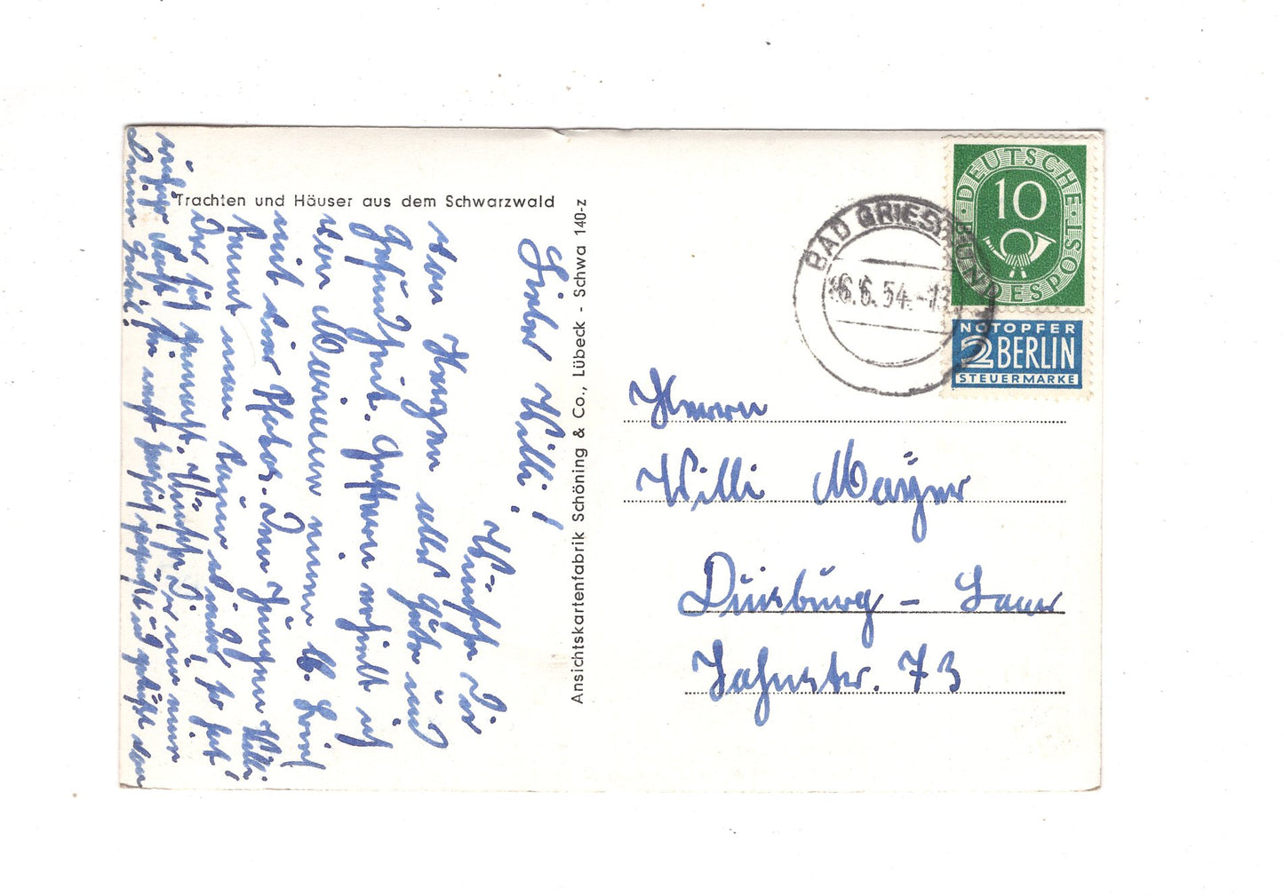 Ansichtskarte Schwarzwald / Trachten und Häuser / K1-56