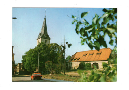 Ansichtskarte Kornwestheim / Martinskirche und Zehntscheuer