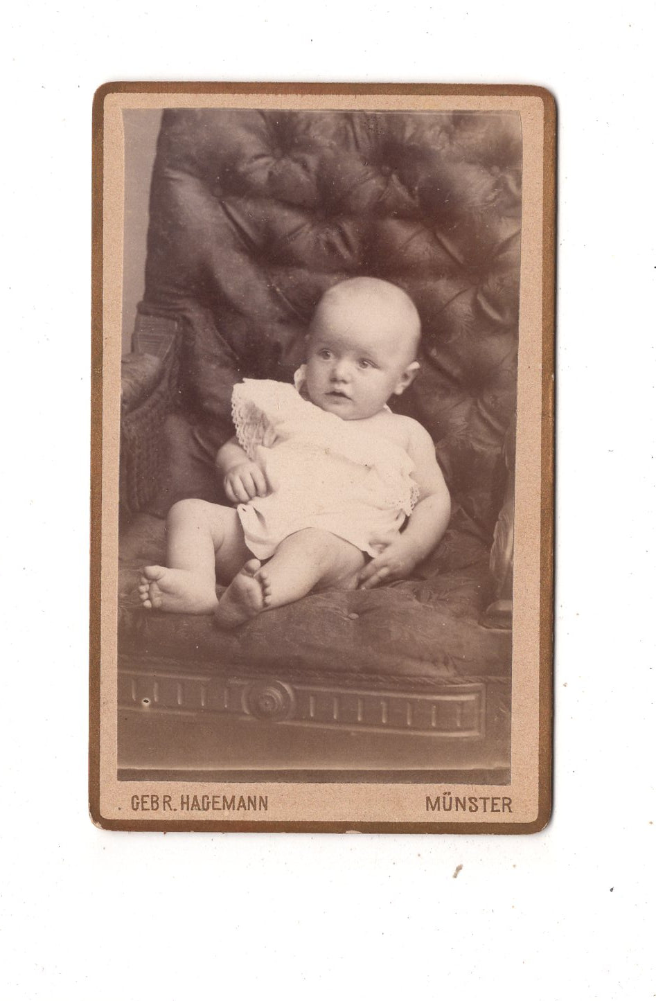Fotografie Schönes Kinderbild / Baby - Münster 1880er / CDV N1-07