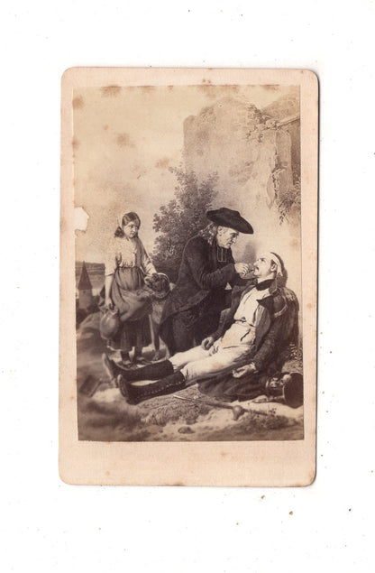 Fotografie Kunst / Verwundeter Soldat wird versorgt - 1870er